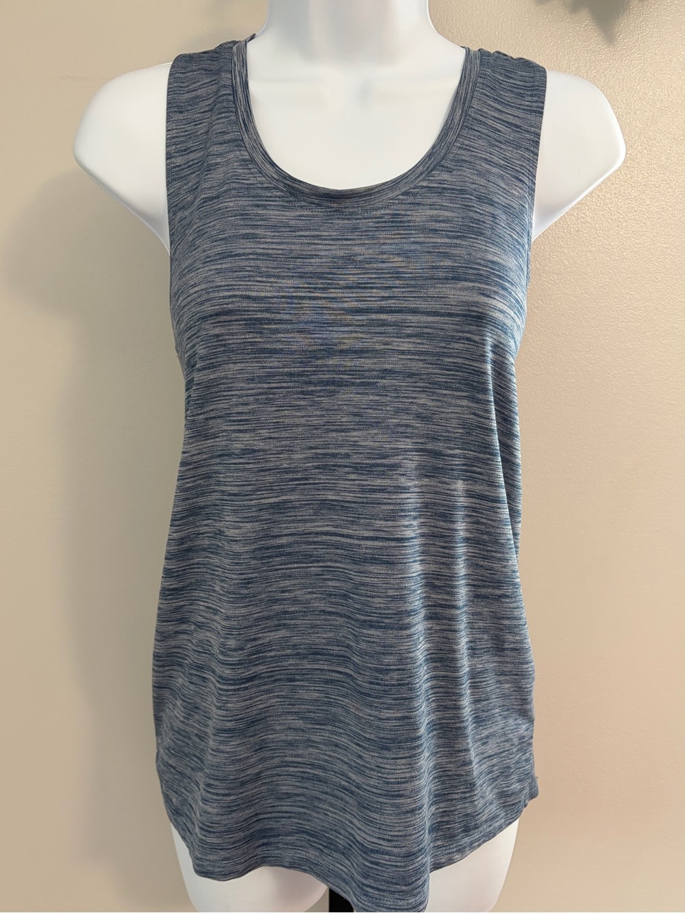 Athletic Works Blue Space-Dye Scoop Neck Tank